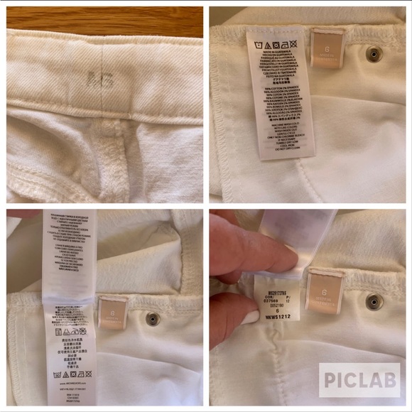 Michael Kors Womens Junior Girls White Logo Pockets Jeans Pants Bottom Size 6 - Picture 7 of 9